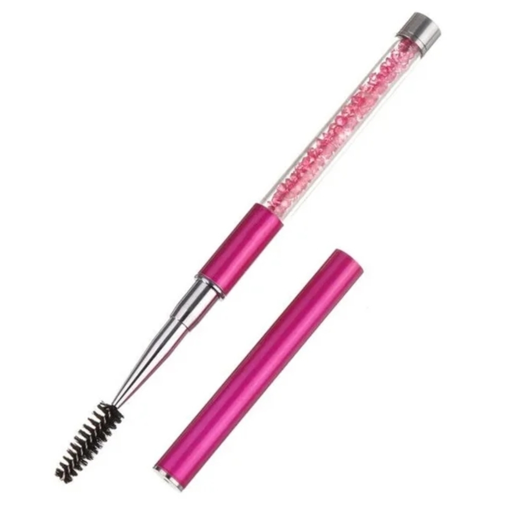 Pink Makeup Brush with Crystal Handle